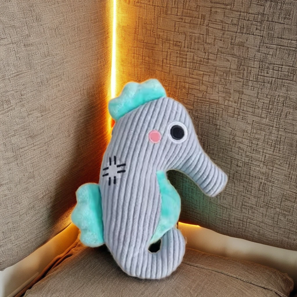 Hot Sale High Quality Soft Plush Sea Horse Pet Toys for Dogs and Cats Super Soft Plush Material