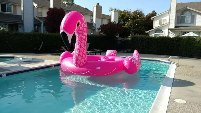 Pool Party Island Type Large 6 Person Pink Inflatable Flamingo Floating Raft Water Flamingo Pool Island