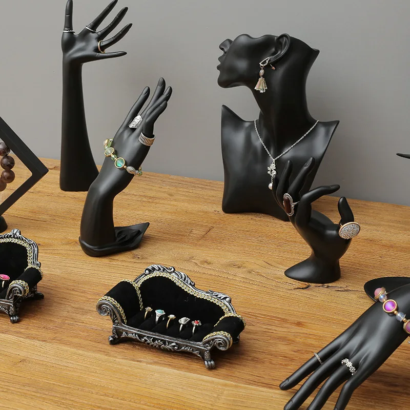 Resin Fawn Sofa Jewelry Display Hand Showcase Props Bust Stand Holder