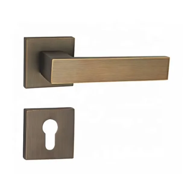 2024 hot Square door knob Gold Brass Black White Grey mortise interior Factory Customized Zinc Lever handle Door Lock Handle set