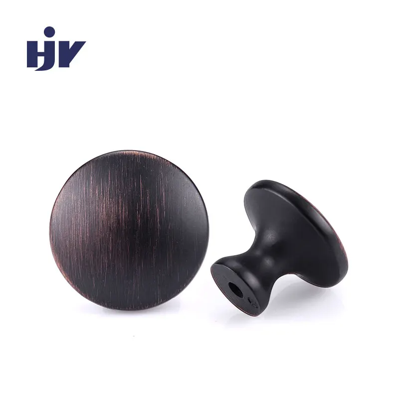 HJY single hole zinc alloy round drawer cabinet knobs and handles