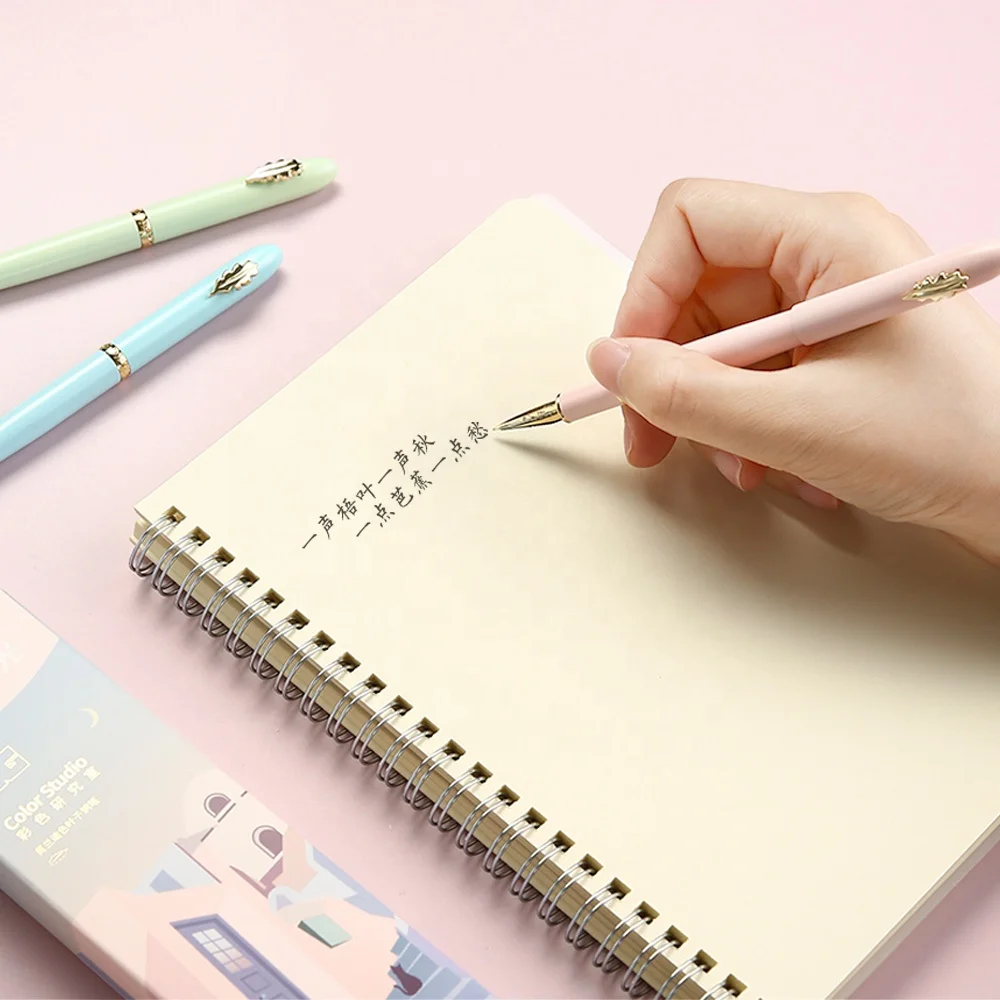  Popular Gift Metal 2 In 1 Ink System Exquisite Pattern Carving Luxury Pretty Fountain Pen With Box