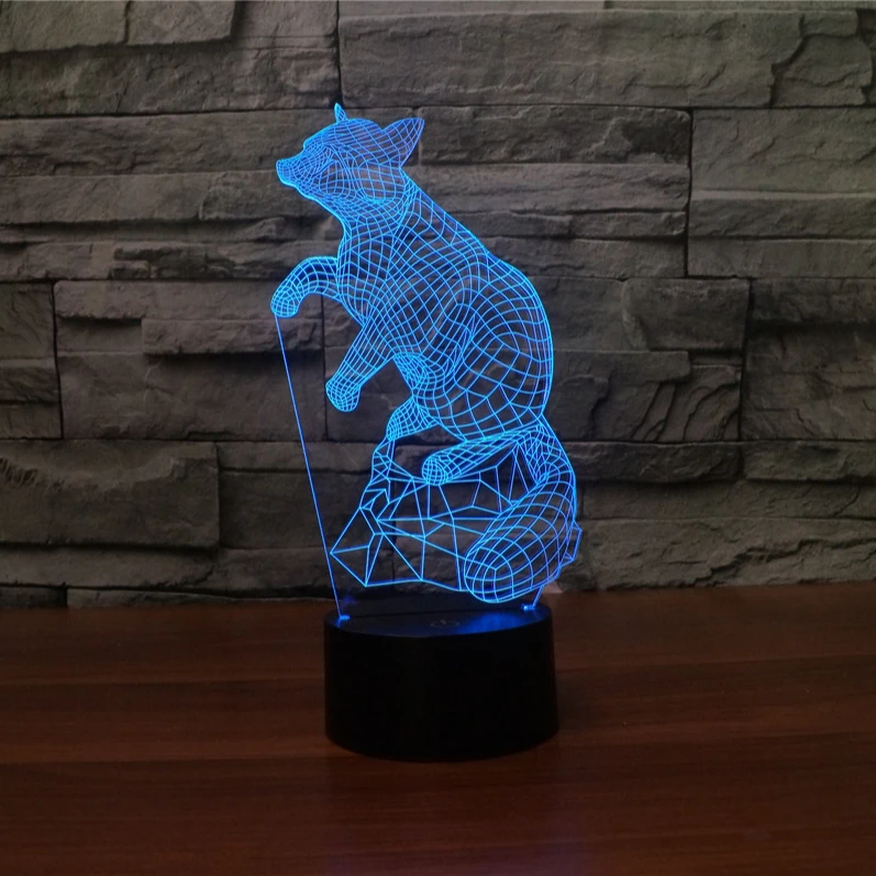 Push Button Oem Acrylic 3d Led Novelty Illusion Children Led Night Light With Stand