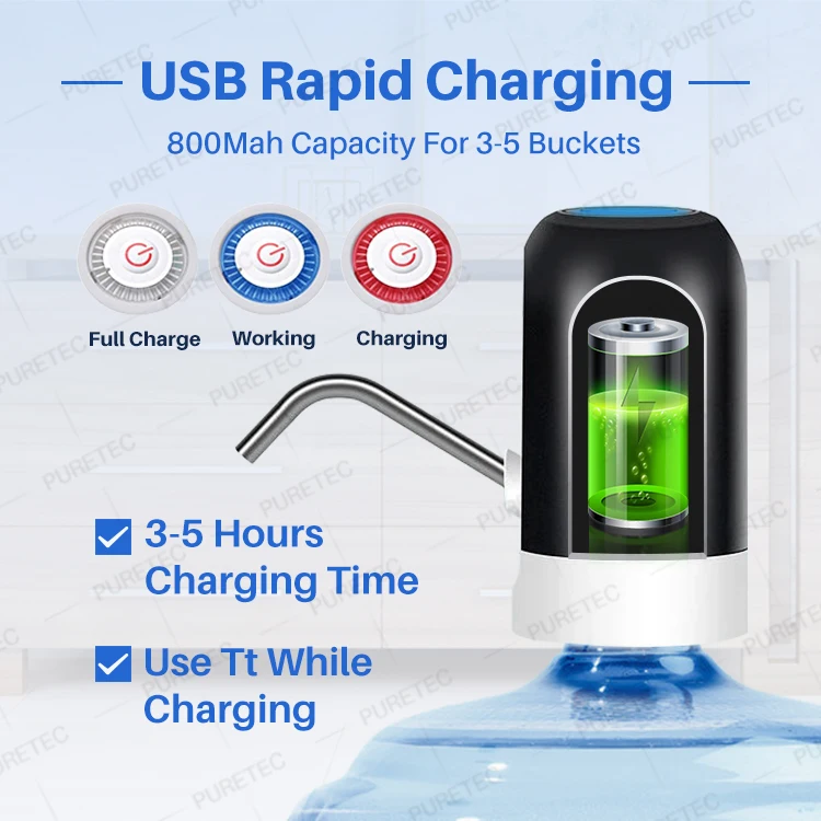Автоматическая бутылка питьевой перезаряжаемый мини электрический Usb портативный диспенсер для воды насос