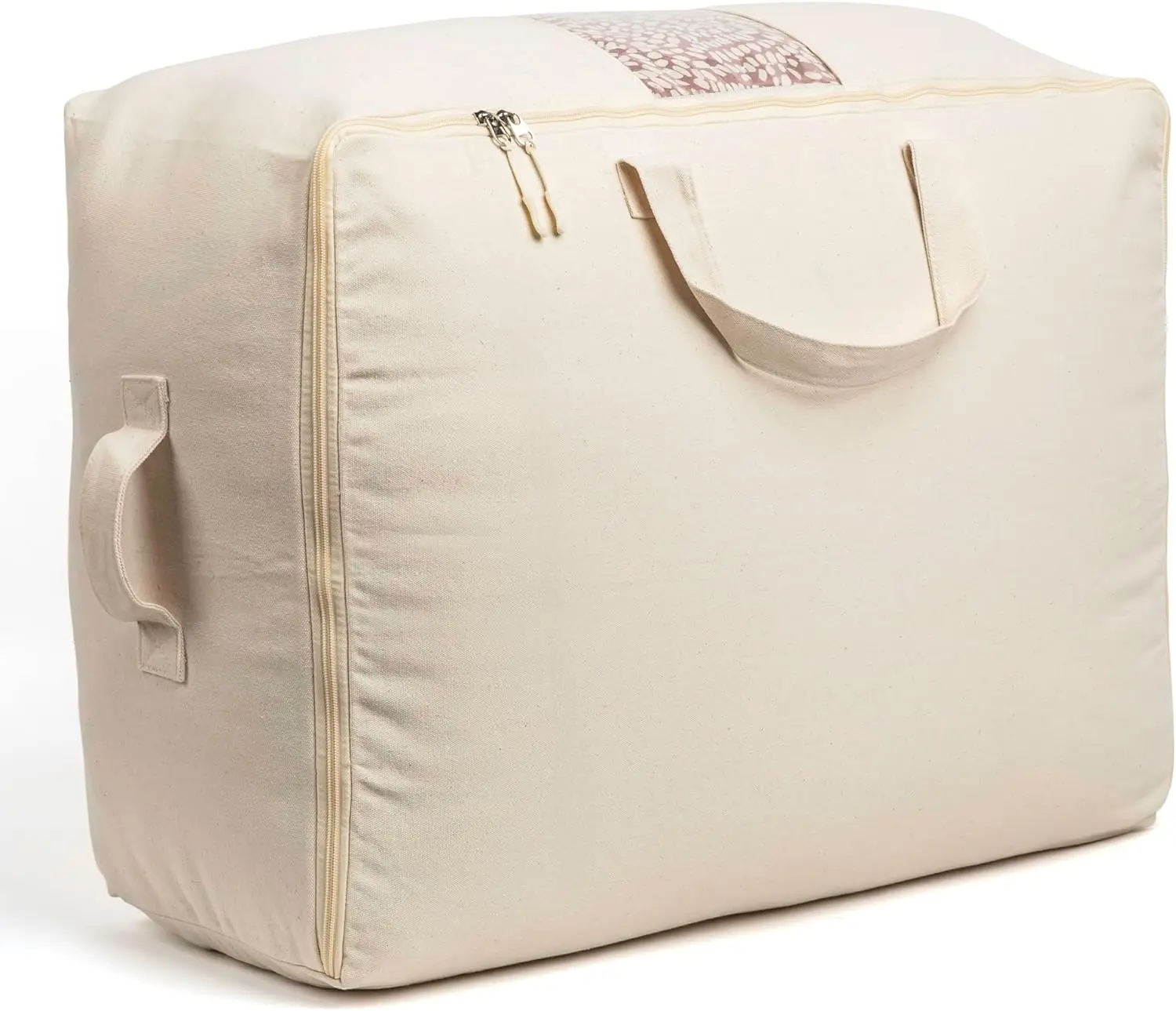Breathable Soft Canvas Storage Bag Large Comforter Organizer Bag for Sheets Blankets Bedding Pillows, Clothes