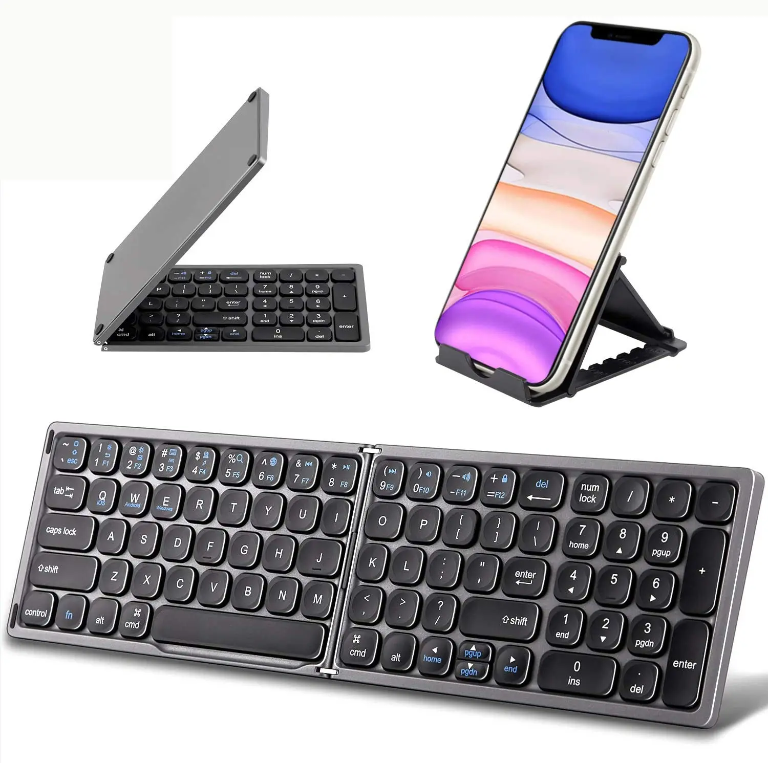 OEM/ODM With Logo Android/Windows/iOs Small Portable Wireless Smart Digital Folding Keyboard For Smart TV Tablets Phones