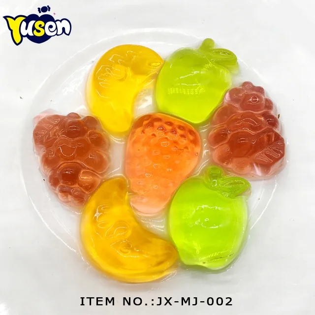 7-in-1 Colorful Mini Fruit Shaped Jelly Pudding Sweet Taste Packed in Tote Bag Cartoon Shape Cup Packaging