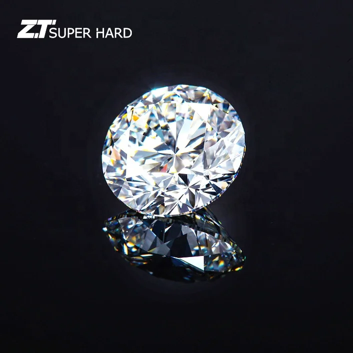 Round synthetic diamond pure carbon seeds polished white diamonds 1.5 carat