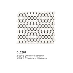 Flower pattern ceramic small hexagonal tile mosaic TIies