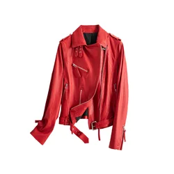 2022 Winter Windproof  New Design Women crocodile Leather Coat PU Plus Size  Hooded Motorcycles Jackets fur coat