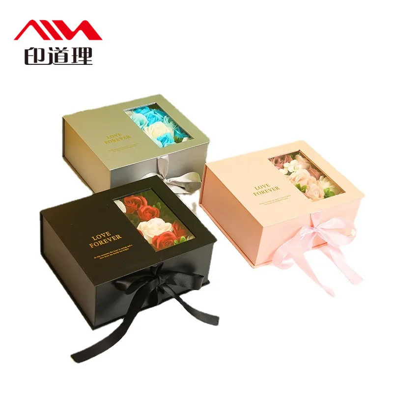 Wholesale Manufacturer Rose Gift Box Flower Packaging Chocolate Foam Flower Box