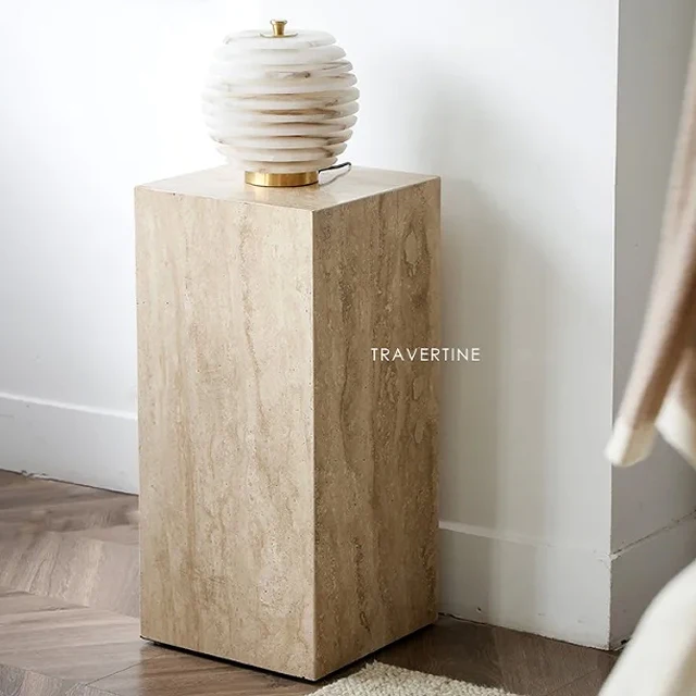 Приставочный столик из Северного мрамора бежевый травертин украшение дома столы для кофе