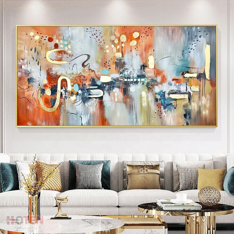 Large Wall Painting On Canvas Handmade Oil Abstract Art Decorative Pictures For Living Room Wall