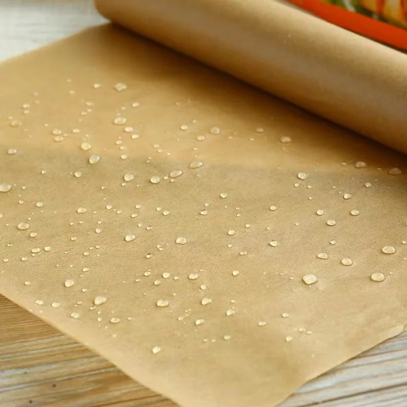 New Non-stick Food Grade Brown Multi-use Unbleached Parchment Baking Paper Roll with Slide Cutter