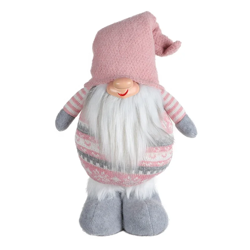New trend pink color 12 inch standing gnome nordic gonk plush elf dwarf scandinavian christmas ornament santa