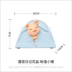 Roogo resin home decoration cute dog flowerpots