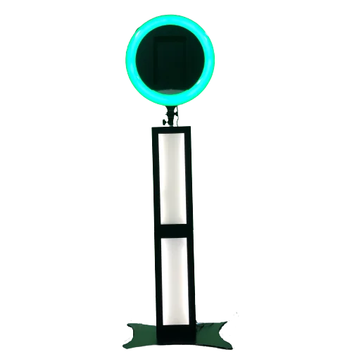 Fashion Led Ring Light Social Station For Ipad Live Video Photobooth Interactive Photo Kiosk Diy Shell Public Photobooth