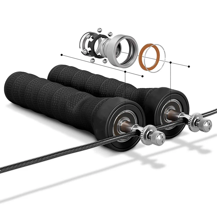 MKAS Custom logo Adjustable Aluminium Handle High Speed Self Locking Skipping Jump Rope