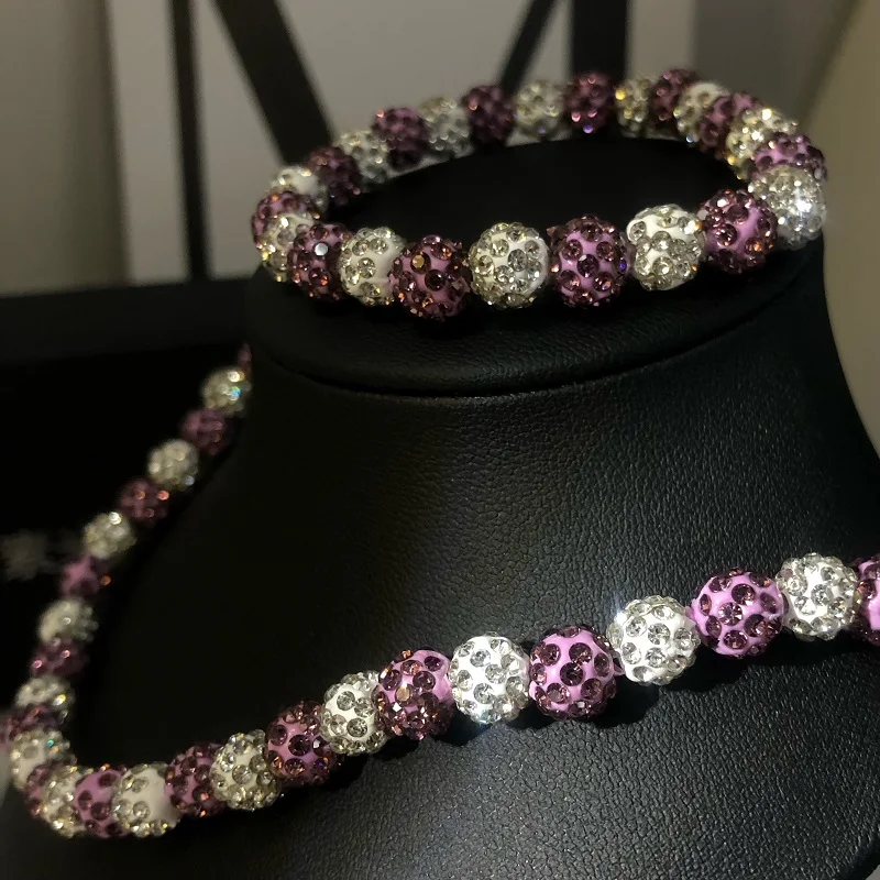 2024 new design fashion women accessories non tarnish clay beads necklace bracelet luxury jewelry sets for women