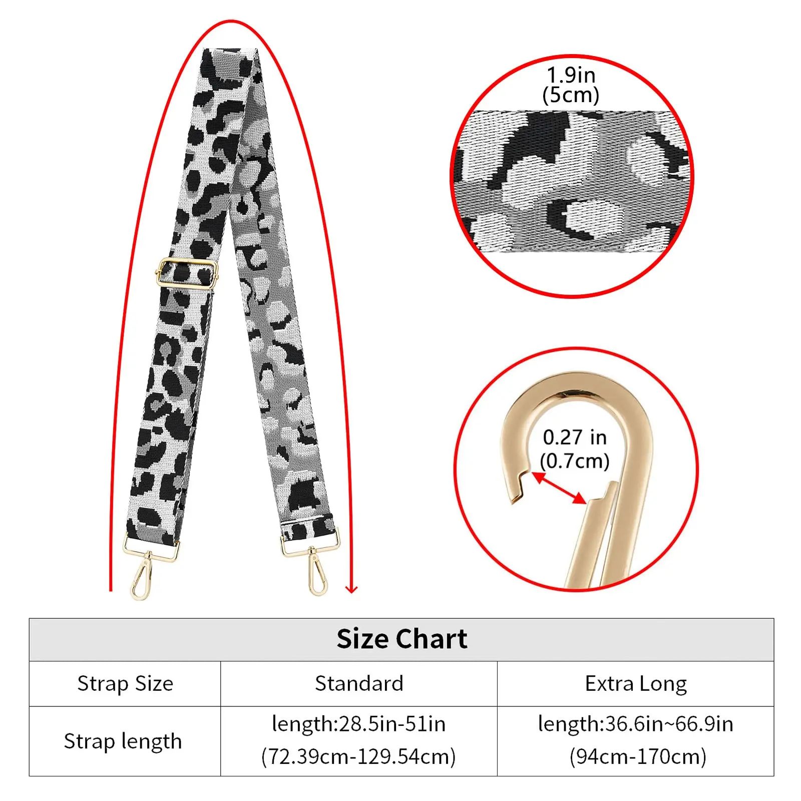 5cm Wide Crossbody Shoulder Strap 2022 New Designer Nylon Polyester Webbing Crossbody Purse Straps Replacement