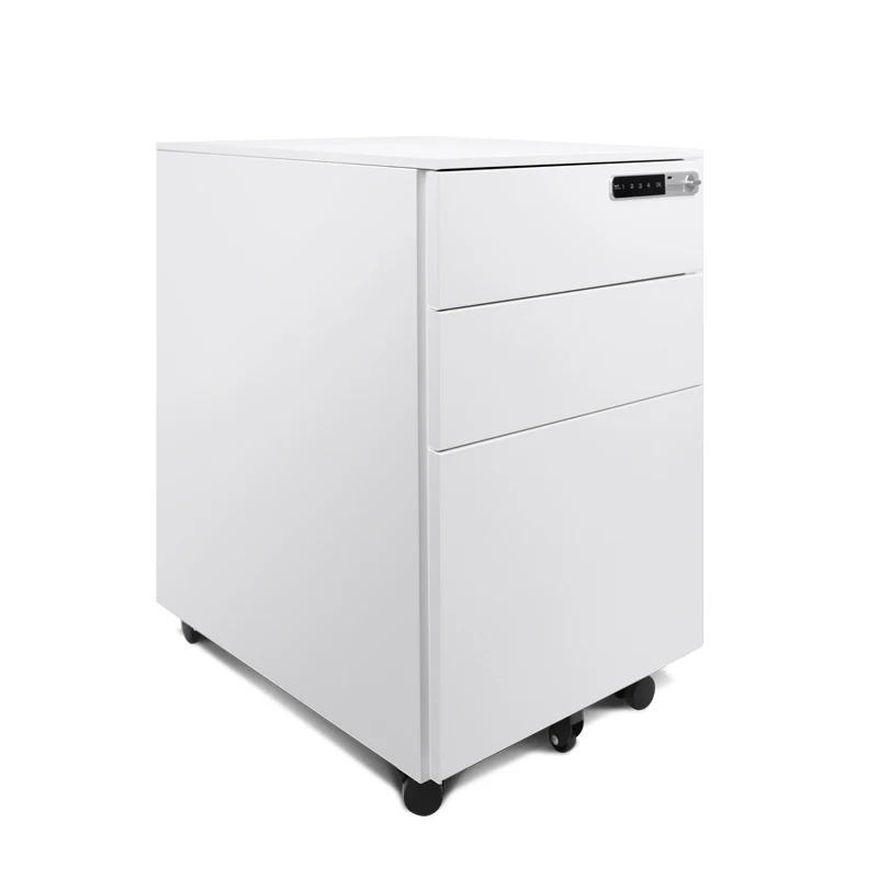Compact Space saving  3 drawer under desk Mobile home office document storage steel Metal File Cabinet