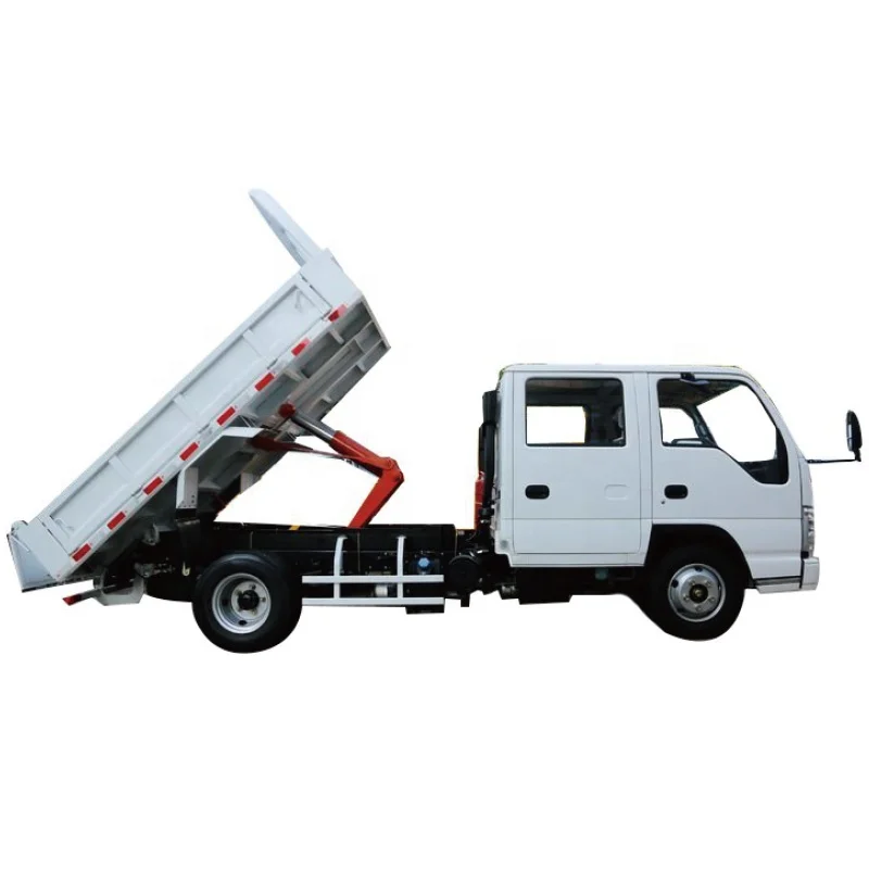Double cabin China ISUZU down truck left hand drive diesel Sand and stone transport tipper truck