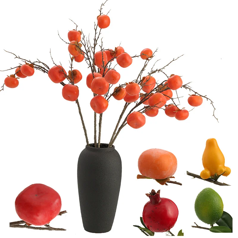 Лидер продаж, новые товары, реквизит для свадебной фотосъемки, домашний декор, декоративный цветок, персимон, искусственное фруктовое дерево