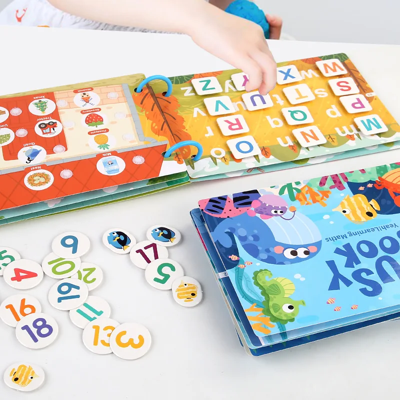 Toddler Quiet Book Early Learning Activities Puzzle Paste Matching Game Montessori Educational Paper Busy Books Toys For Kids