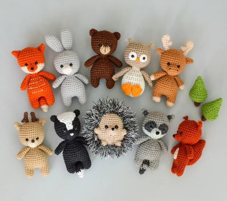 Hot Sale Customized  Animal Rabbit Baby Rattle Crochet Knit Bunny Teething Sensory Toys for Babies