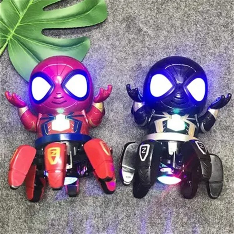 Hot Sale High Quality Electronic Toy Custom LED Light Music Hero Figure Electronic Toy Dancing Spider Robot Car Toys for Kids