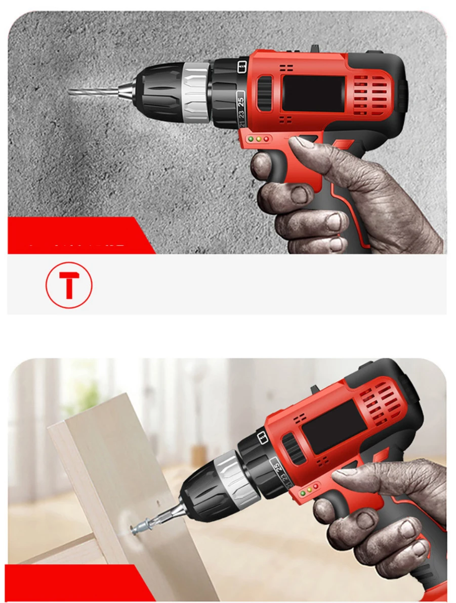 Customizable logo electric screwdriver drill with lithium ion battery cordless electric drill tool high quality drill