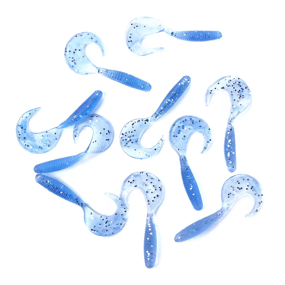 6.5cm 2g Wholesale 10pcs/bag Artificial Soft Plastic Grubs Worms Bait Soft  rubber fishing bait