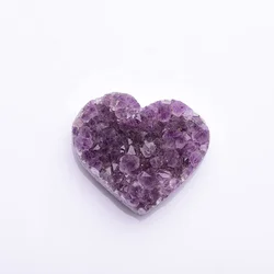 Wholesale raw Uruguay heart-shaped purple crystal crystal healin stone hole natural crystal cluster