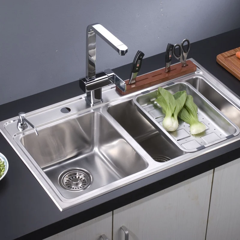 luxury kitchen double bowl sinks undermount farmhouse handmade wash vegetables kitchen sink