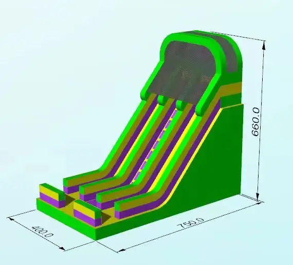 Commercial material PVC giant inflatable double candy slide big bouncy castle in sale