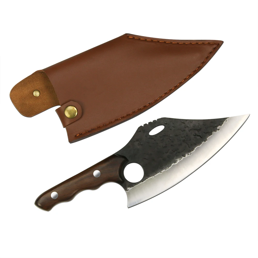 2021 Best Seller Handmade Forged Chef 6 Inch Kitchen Butcher Cleaver Knife with sheath