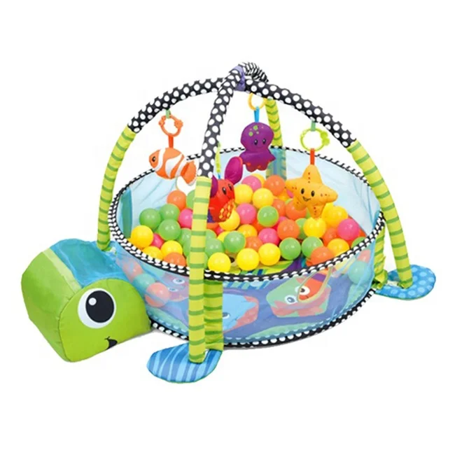 
Baby cartoon turtle carpet toy multifunctional toys cute kids baby play mat with 30 pcs sea balls 