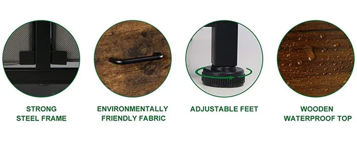 Closet Storage Dresser, 6 Fabric Drawers and Metal Frame with Handles, Rustic Brown