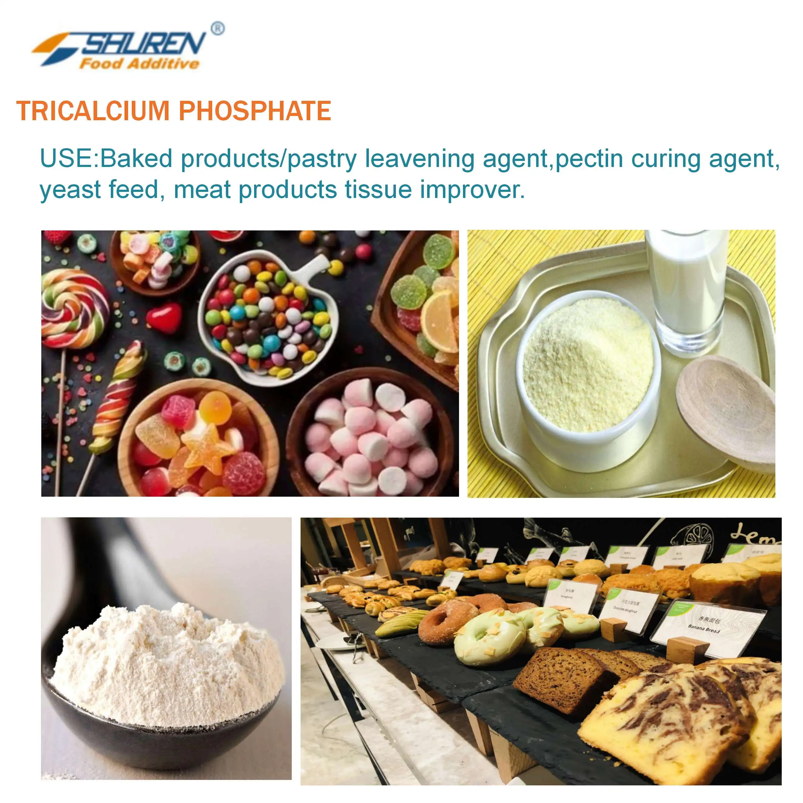 Price of food additive beta tri calcium phosphate/ calcium phosphate tribasic/tertiary calciun phosphate