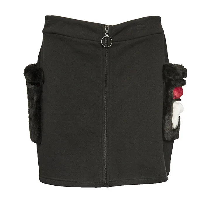 Wholesale 2020 New trend modern style Custom lady 80% cotton 20% polyester single flannel with faux fur  short skirt