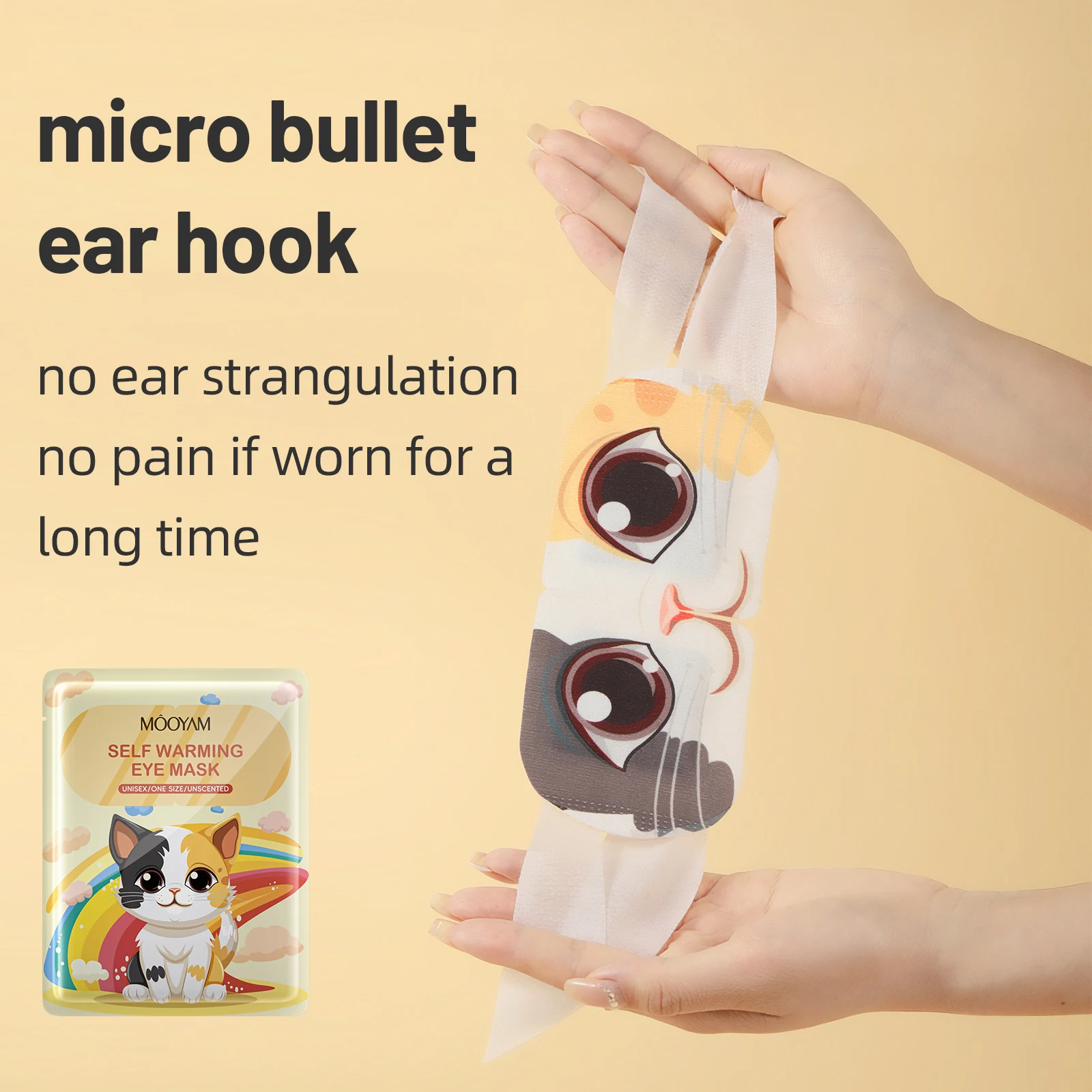 Eye Care Mask Promote Blood Circulation Relieve Fatigue Relax Eye Skin and Help Sleep MOOYAM Cat Self Warming Eye Mask