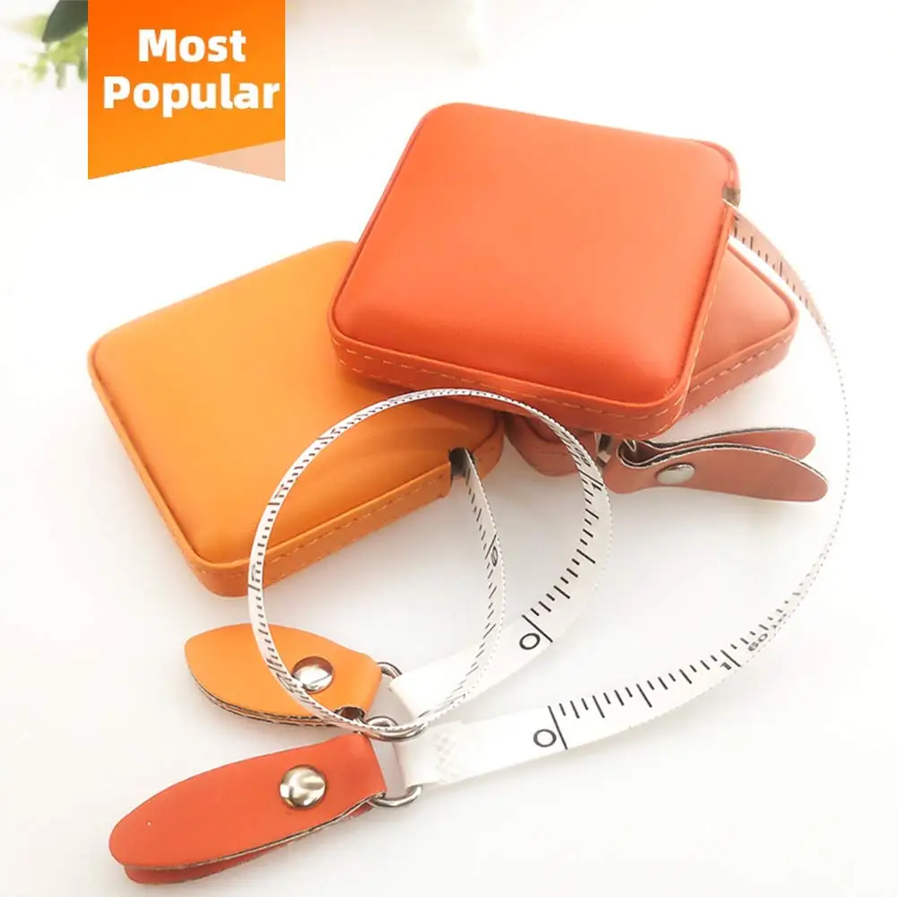 Оптовая продажа, индивидуальные рекламные подарки, Квадратный Круг, портативный портной, искусственная кожа, мини-рулетка с логотипом