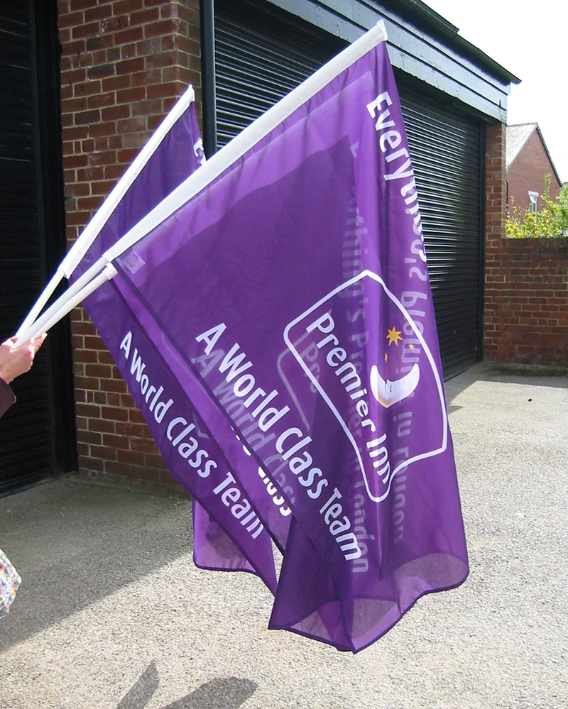 Custom Printed National Handheld Flags of Different Countries Hand Waving Flag With Pole