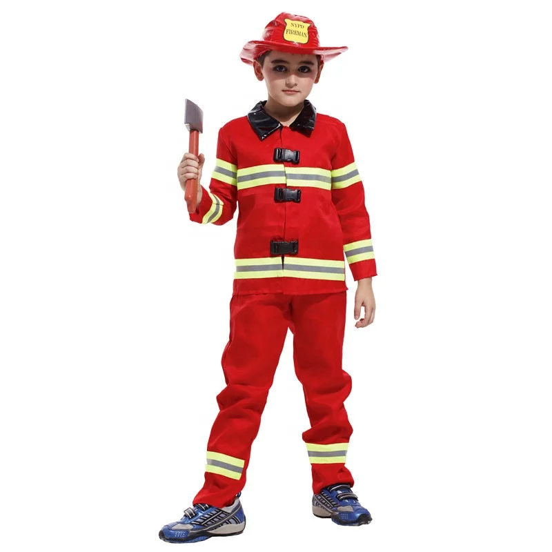Fireman Role Play Costume for kids Boys Girls Firefighter Dress up and Play Set
