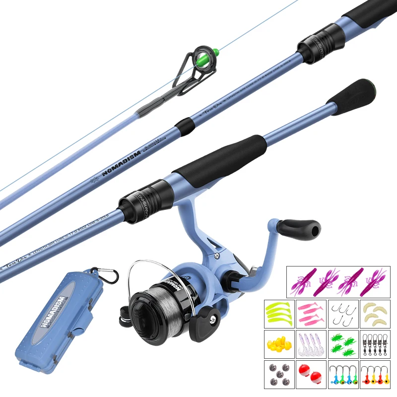 Wholesale 6 Colors Ocean Beach Fishing 1.82m 2 Secton ML Hard Carbon Fibre Spinning Fishing Rod And Reel Combo Full Set