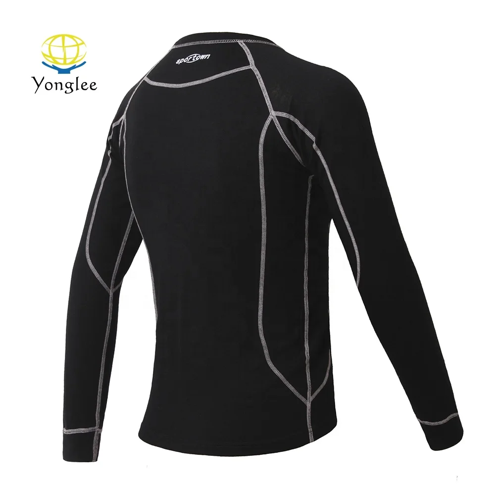 
Custom Super Comfortable Long Sleeve Mens Merino Wool Base Layer 