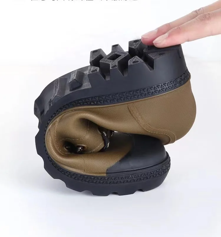 Fashion Black canvas safety work Injection boots