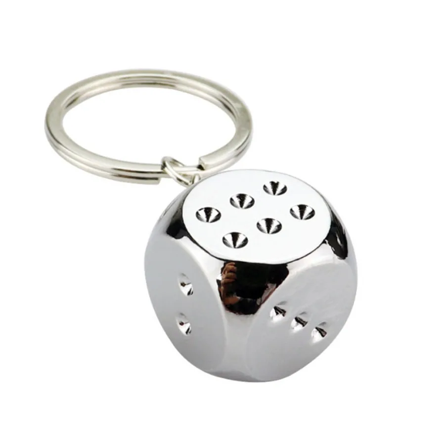 Metal Poker Gambling Dice Casino Keychain