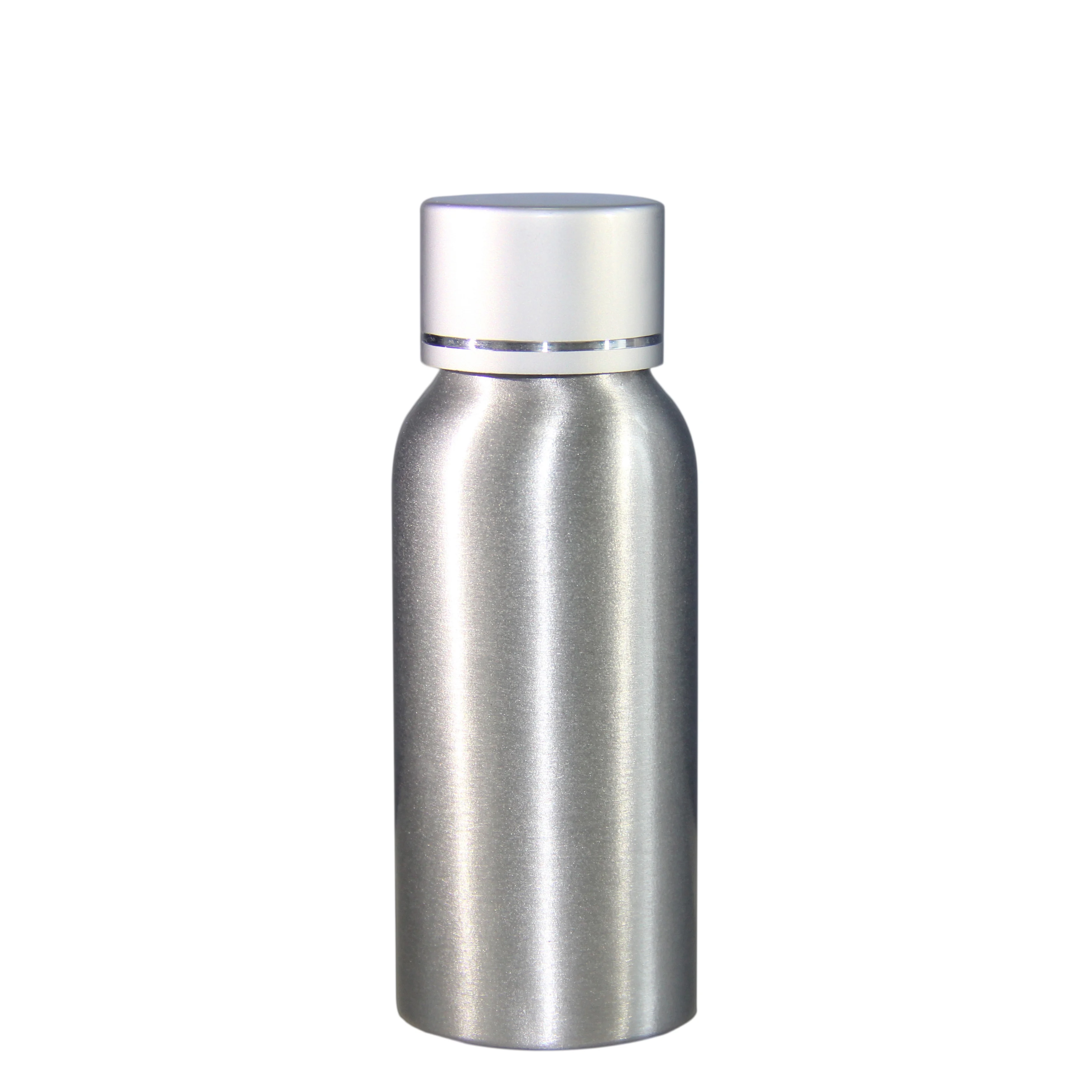 China supplier wholesale Empty Cosmetic Silver Aluminum lid Silver Aluminum Bottle for essential oils 50-1000ml for Lotion
