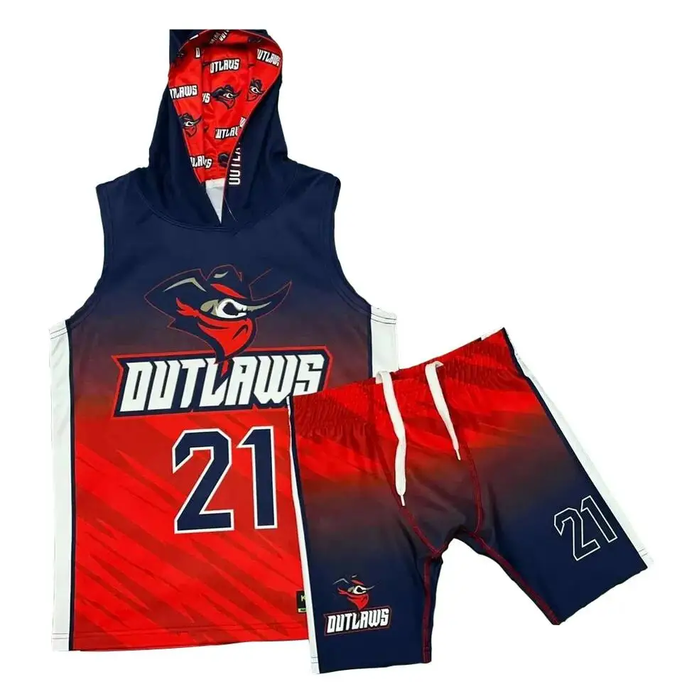 Custom Design Youth Logo High Quality Mesh American 7v7 Jersey  Sleeveless Hoodie Football Jersey Uniforms